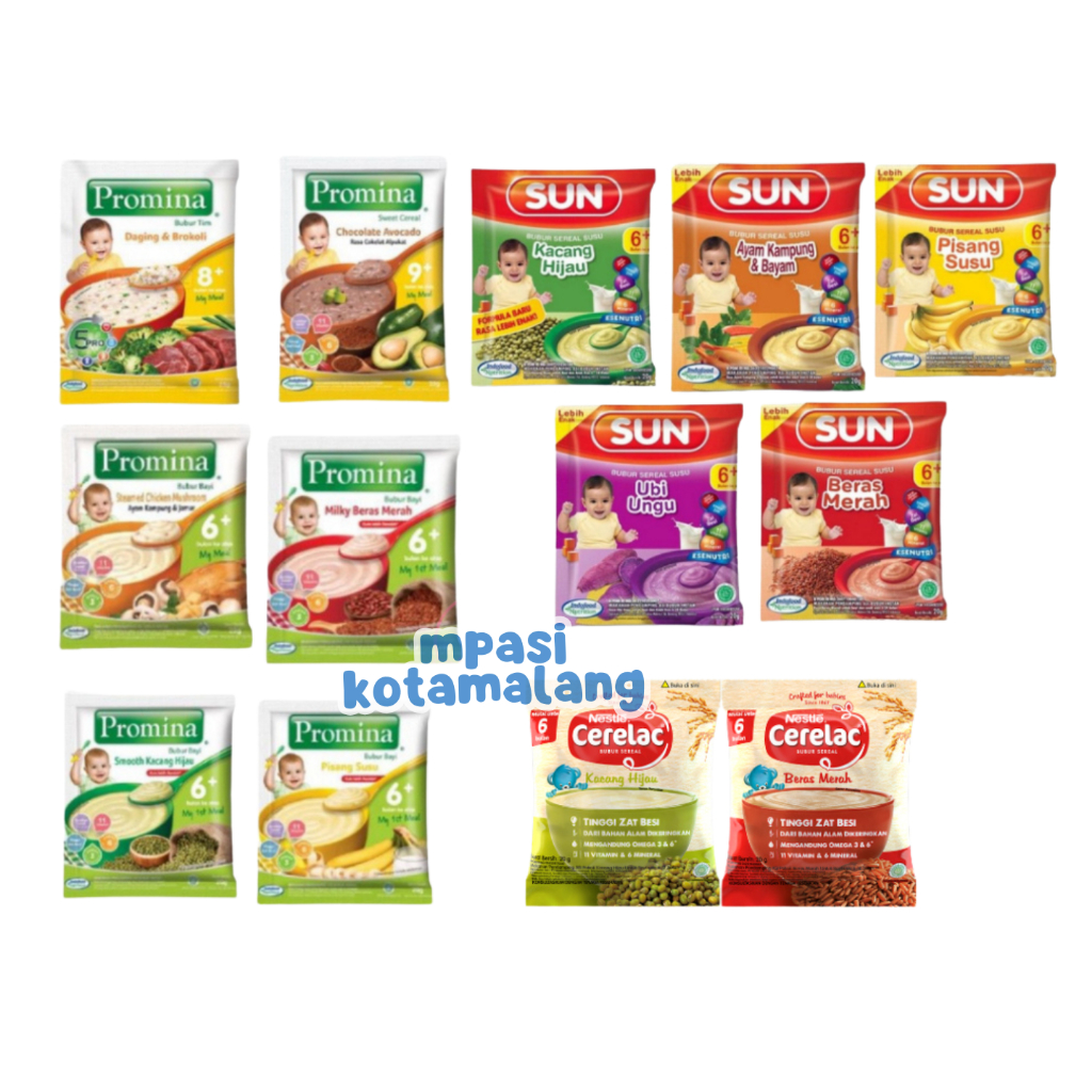 PROMINA SUN CERELAC SACHET 20G BUBUR BAYI MPASI BAYI/BUBUR FORTIF/ BISKUIT MPASI