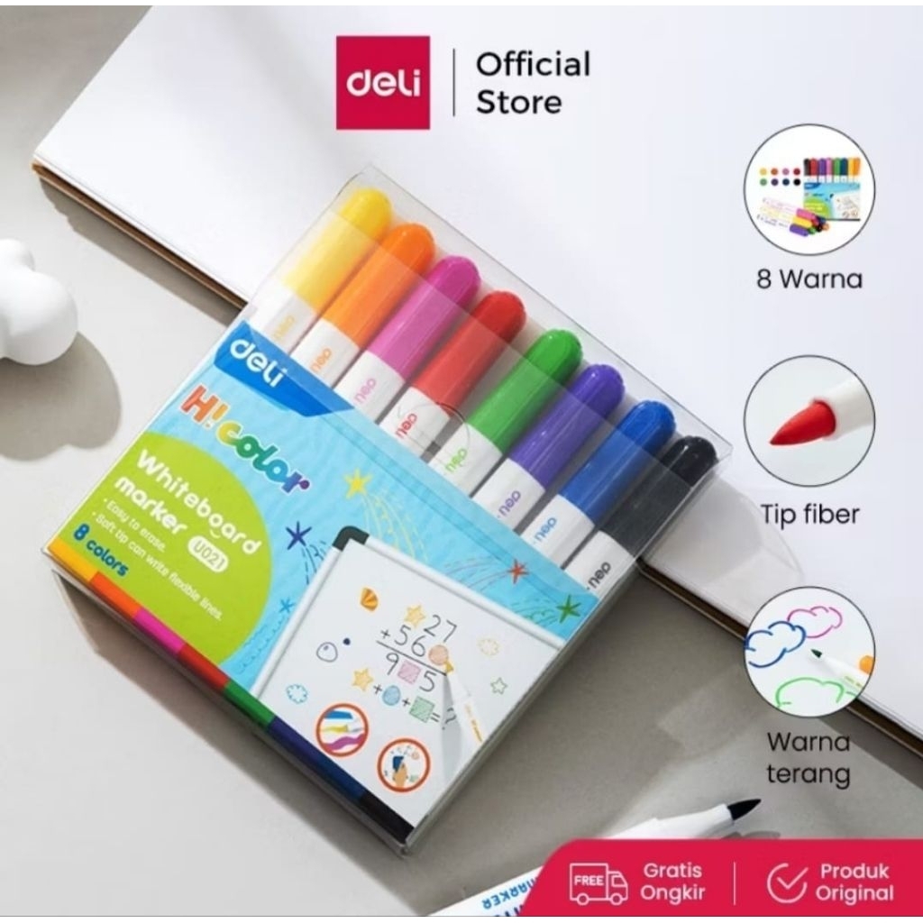 

DELI Spidol Papan Tulis 8 Warna