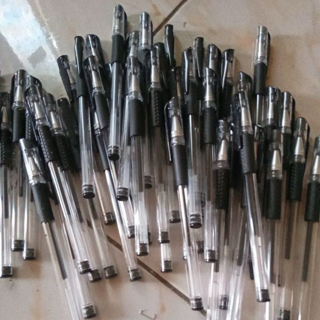

PULPEN HITAM GEL/TINTA HITAM IMPOR PERMANEN Per 12 pcs