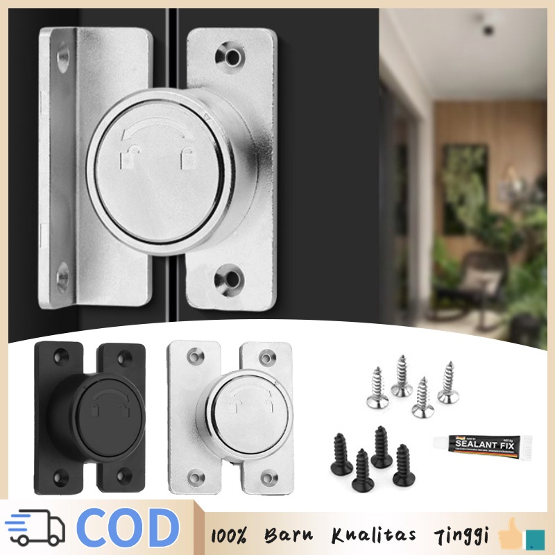 1set Kunci Slot Jendela Grendel Gembok Grendel Slot Pintu Universal Grendel Pintu Gembok Putar