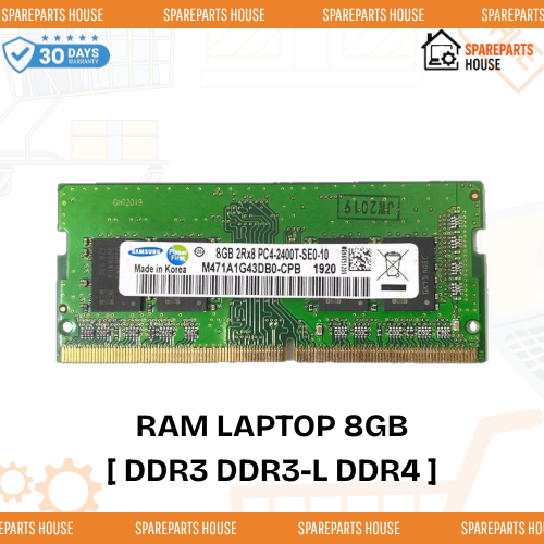 GROSIR RAM Internal Sodimm Untuk Laptop Kapasitas 8GB DDR3/DDR3-L/DDR4 | SAMSUNG SK Hynix Toshiba Ki