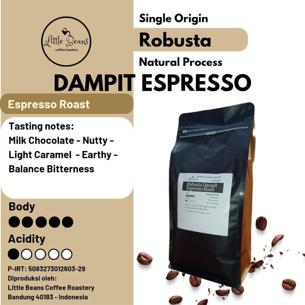 

Kopi Robusta Dampit Espresso Roast 1kg/500gr/250gr Bubuk/Biji