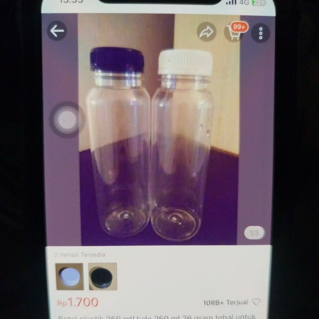 Botol plastik kale bulat 250ml-26gr tebal/ botol madu