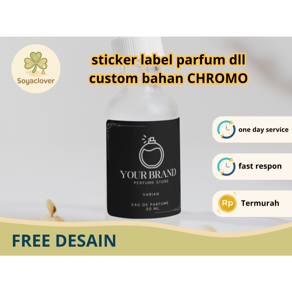 

sticker label parfum CHROMO termurah free desain - SC