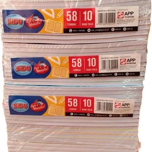 

BUKU TULIS SIDU EB 58 LBR / BUKU TULIS SINAR DUNIA 58 LEMBAR 1 PACK ISI 10pcs