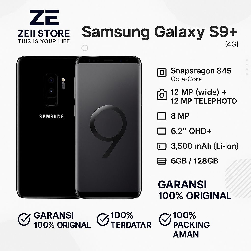 Samsung Galaxy  S9 plus 6/256 Second Sein Resmi Indonesia Terbaik Termurah