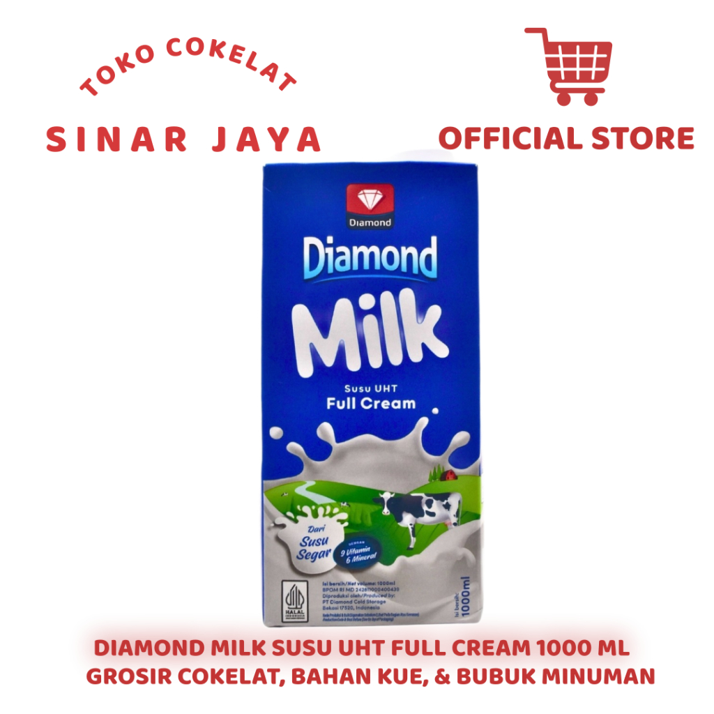 

Susu Diamond UHT 1L Full Cream - Diamond Full Cream UHT 1000 ML (LOW FAT HIGH CALCIUM) 1 LITER
