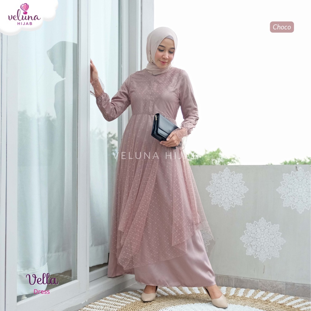 ADA JUMBO | Gamis Sakura Lengan Balon Kekinian Wudhu Friendly Mewah Satin Gaun Maxi Kondangan Formal