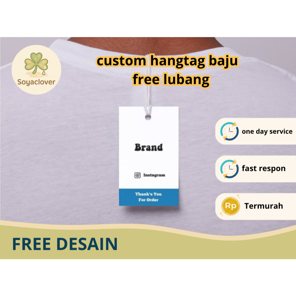 

hangtag baju custom free desain termurah bahan ap260 gsm - sc