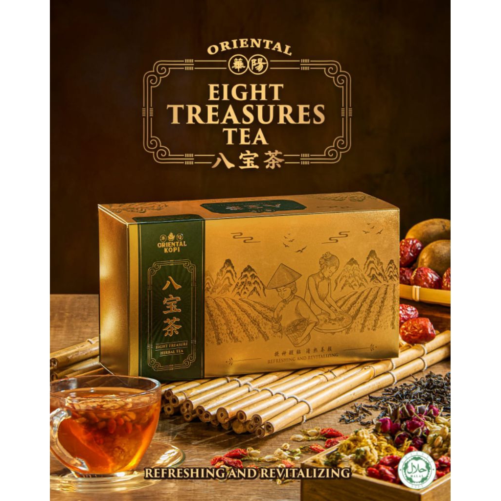 

New produk oriental Eight Treasures tea oriental coffee Eight Treasures Teh Delapan Harta karun Malaysia Grend Drip coffee
