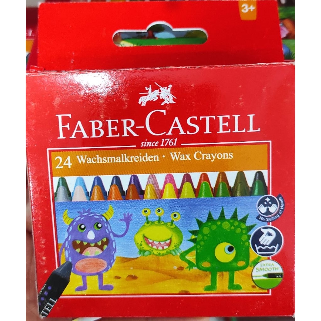 

Faber Castell 12 / 24 wax crayons krayon reg 75mm