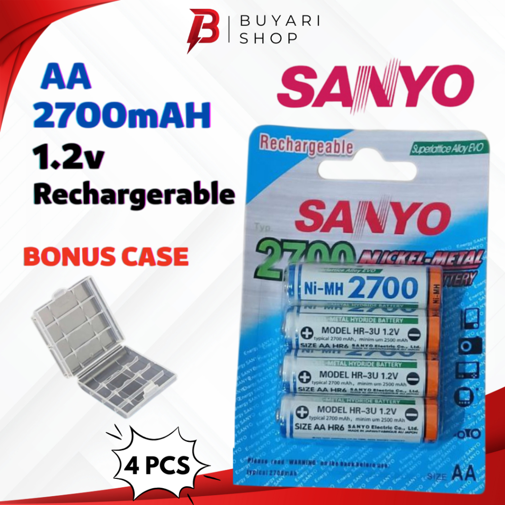 HEMAT Baterai AA Sanyo Isi4 Rechargeable Cas Charger Charge Recharge Tamiya Murah Sony Sanyo Batre A