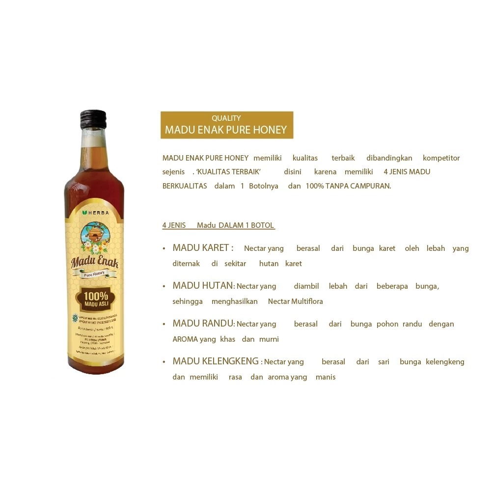 

Madu Enak Pure Honey 910 Gr Madu Dengan Kualitas Terbaik