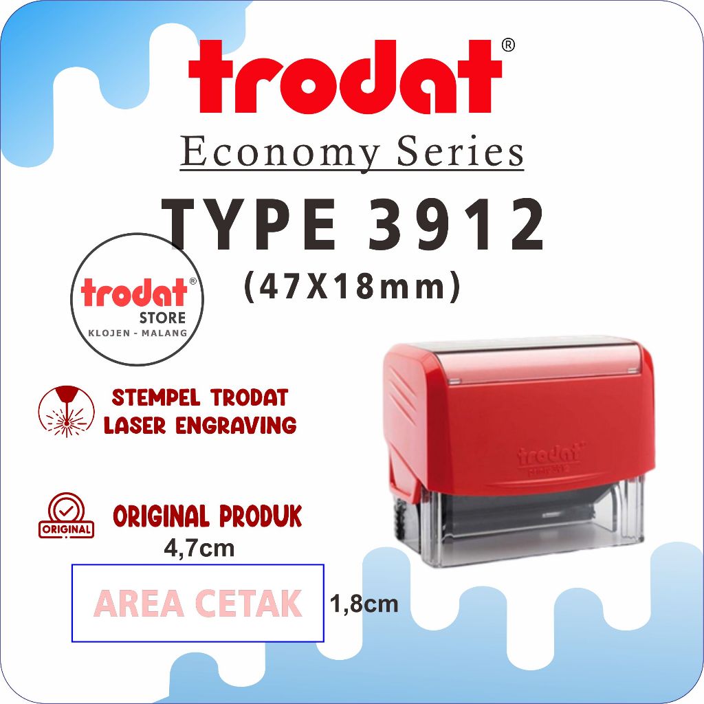 

stempel trodat 3912 (47x18 mm) Stempel Warna Otomatis, Original Trodat