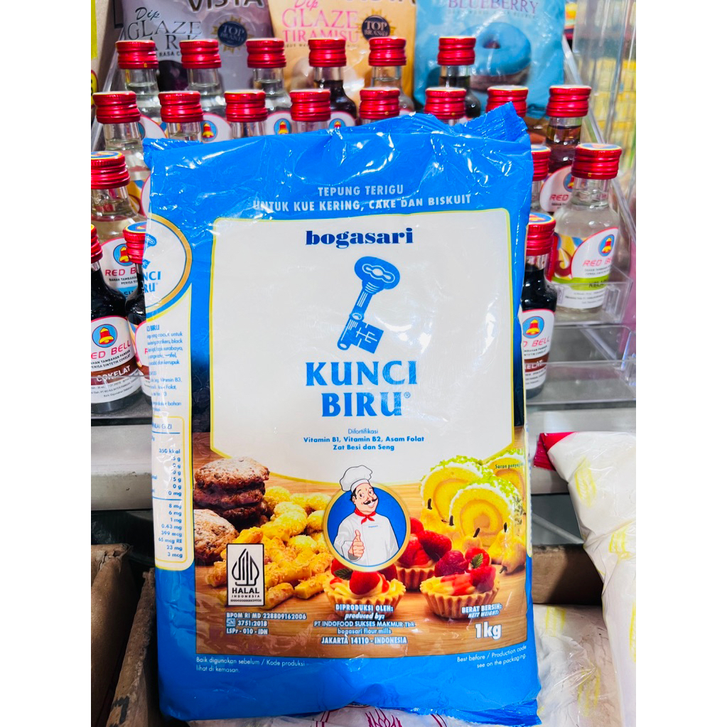 

tepung terigu KUNCI BIRU 1 kg / tepung terigu premiun / tepung kemasan
