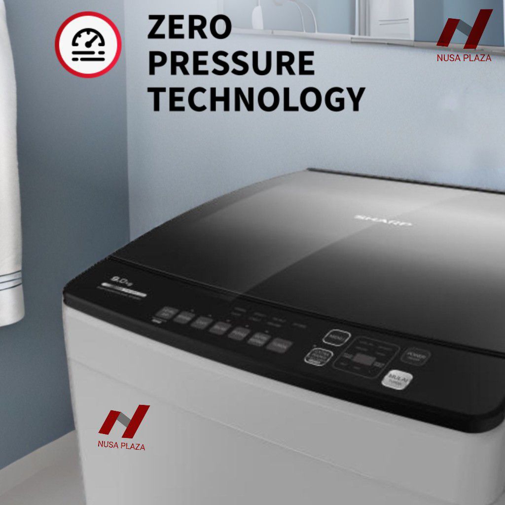 MESIN CUCI SHARP 1 TABUNG 9 Kg ES-M9000T-GG / 10 Kg ES-M1000T-GG