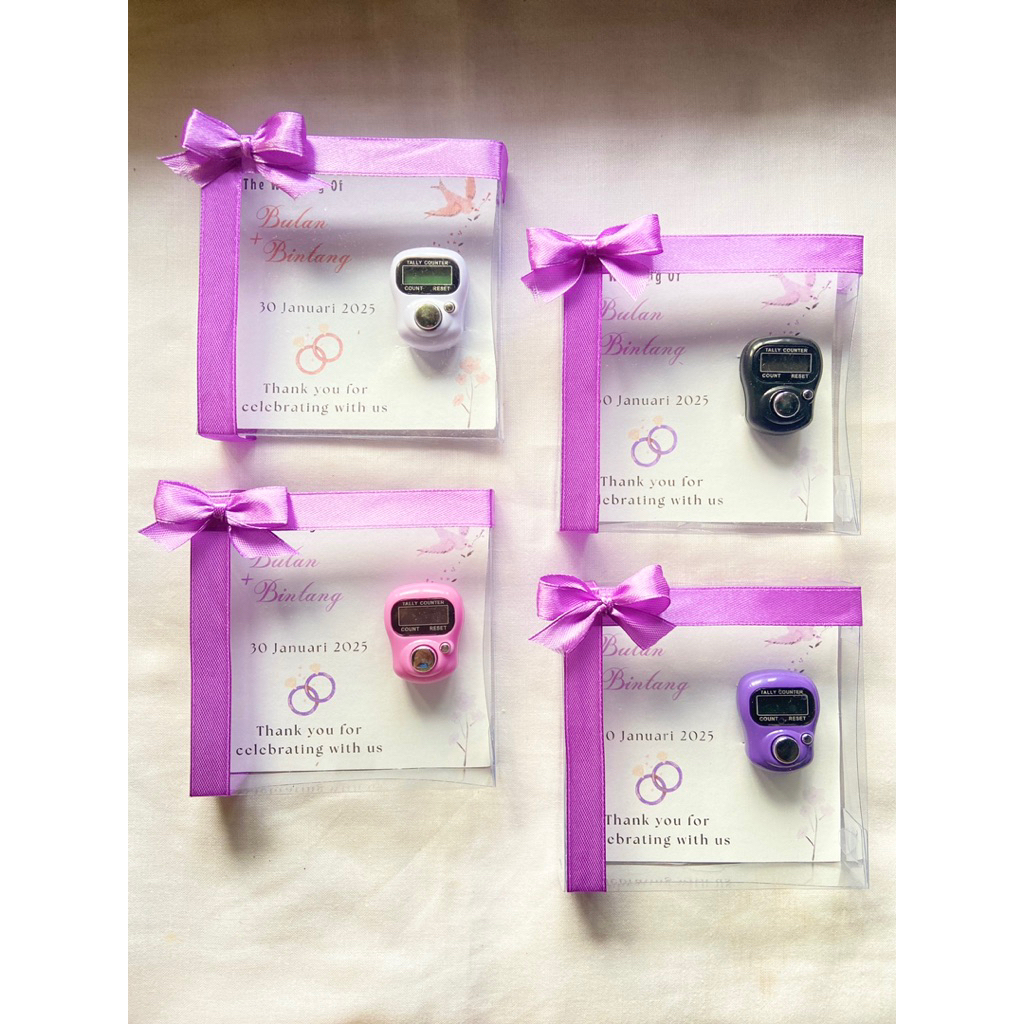 Souvenir Tasbih Digital Kemasan Mika (50pcs) | Souvenir Pernikahan Murah Alat Hitung Elektronik