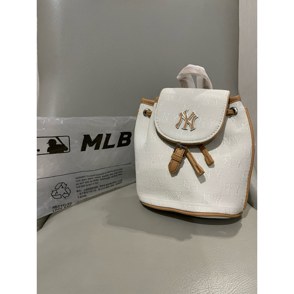Tas MLB Classic Monogram Jacquard Mini Backpack Durable Canvas Fabric