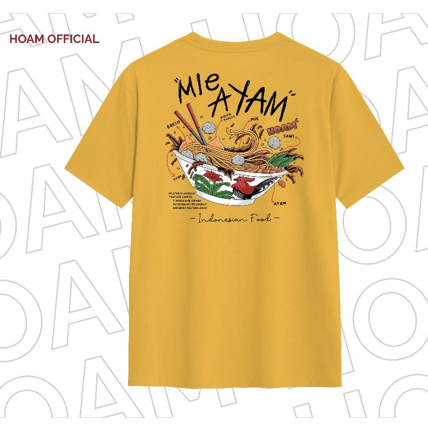 Kaos Hoam - Indonesian Food - Mie Ayam Bakso Mustard