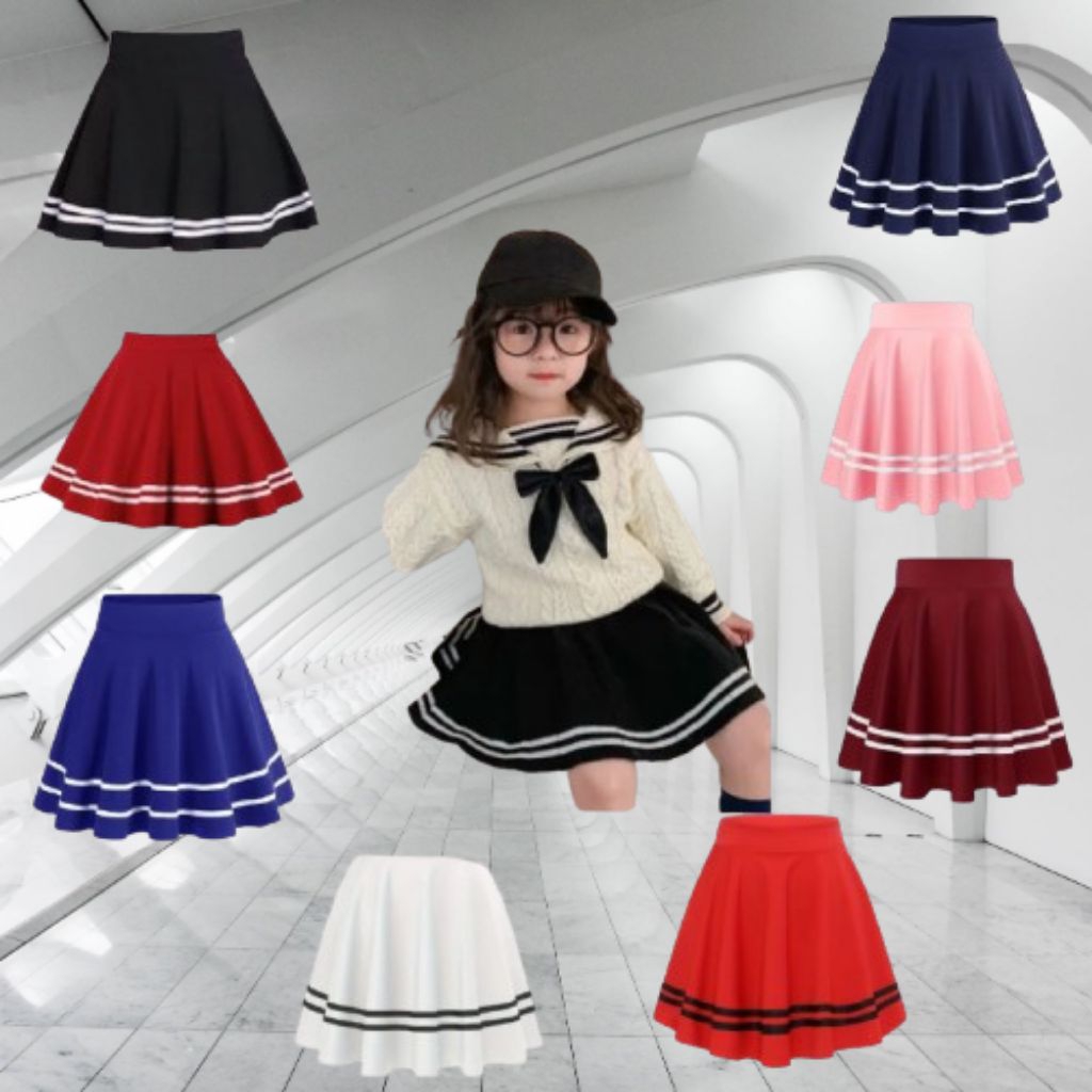 Rok List  Anak Perempuan Rok Korean Style Rok Anak Lucu Rok Pendek Anak