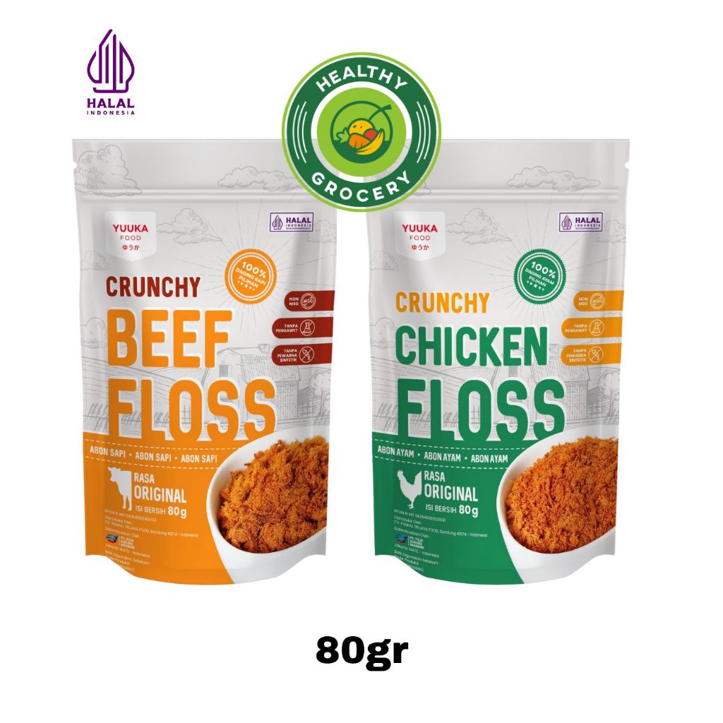 

Yuuka Food Crunchy Chicken Floss Original 80gr / Yuuka Food Crunchy Beef Floss Original 80gr