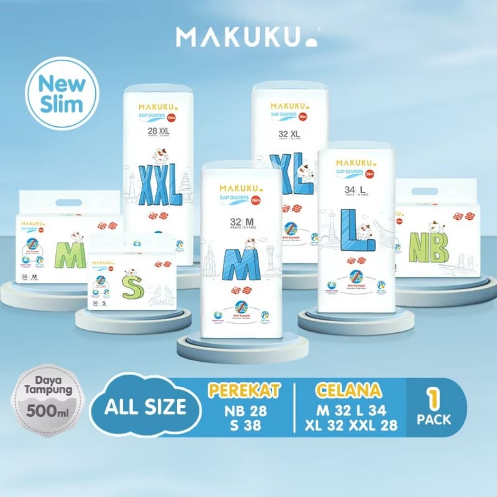 MAKUKU SAP Diapers Slim XL32