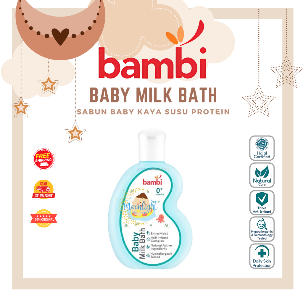 Bambi Baby Milk Bath Extra Moist 100ml - Sabun Susu Bayi