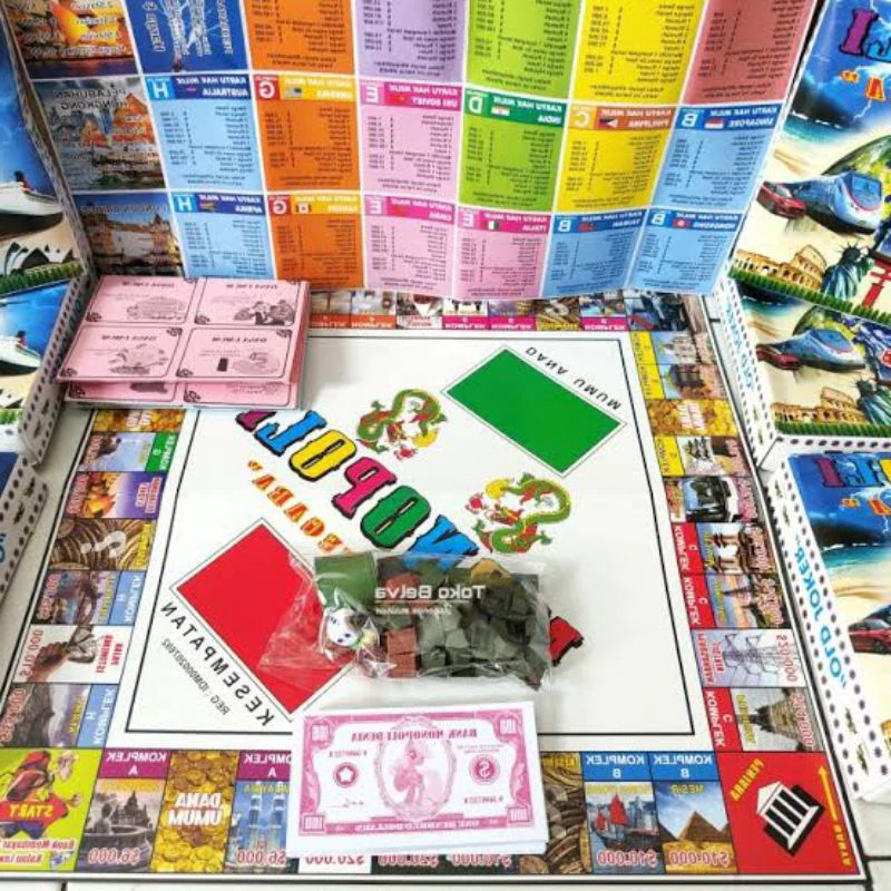 onopol 5 in 1 dus besar  Ludo, Ular Tangga, Catur, Halma) / mainan tradisional / mainan jadoel