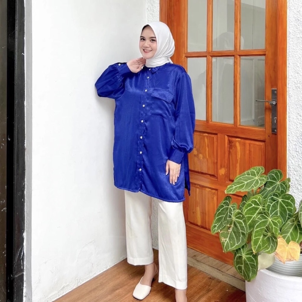 Shimmering Shirt Birel - Atasan wanita kekinian Elegan by DESYARA