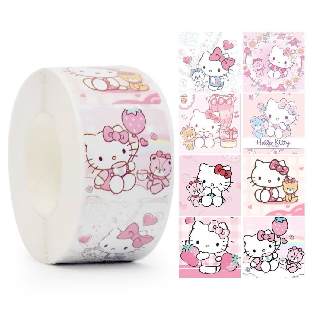 

12 pcs Stiker Karakter Sticker Roll Buat Tempel DIY Packaging Kotak Souvenir