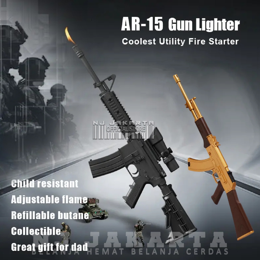 Korek Api Kompor Pematik BBQ Refillable Gas Candle Lighter Model Pistol Senapan Panjang Unik