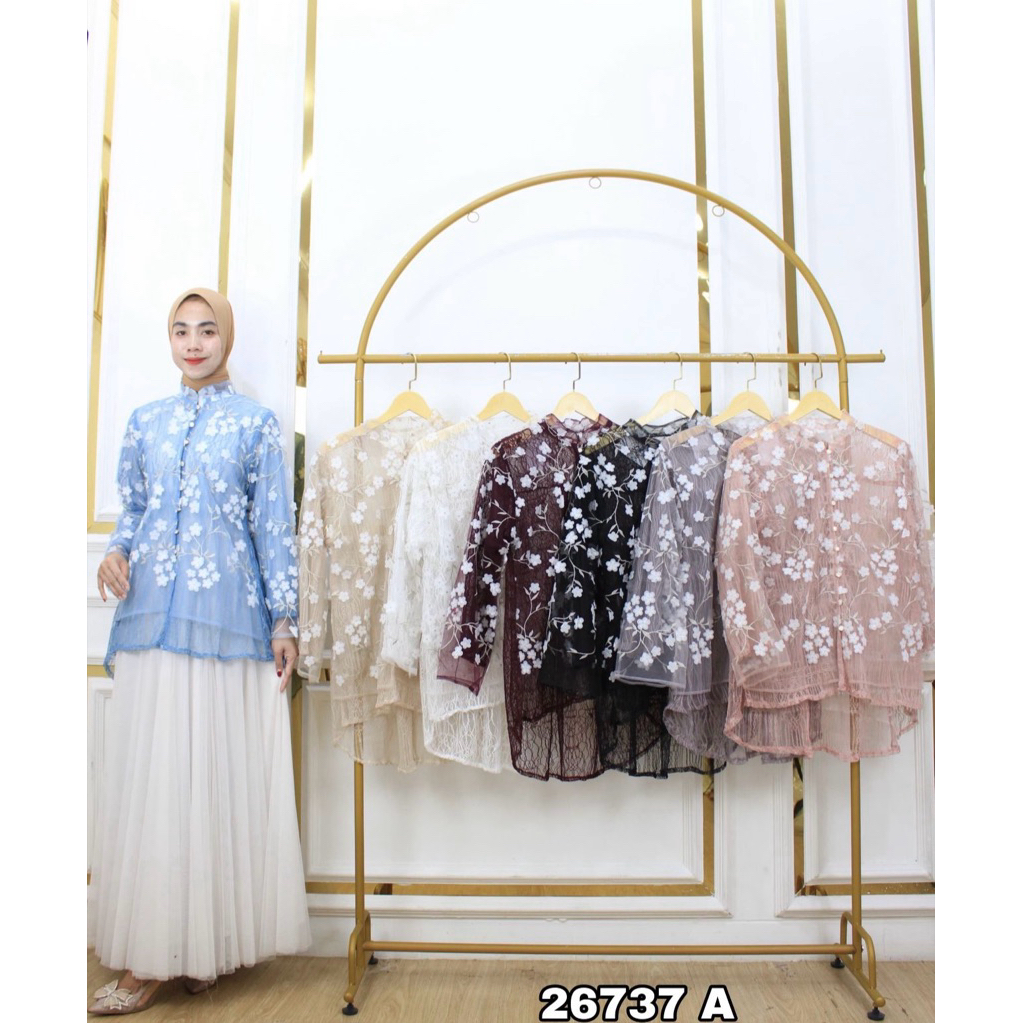 Ralyn Blouse / Atasan Wanita Brukat / Atasan Kondangan