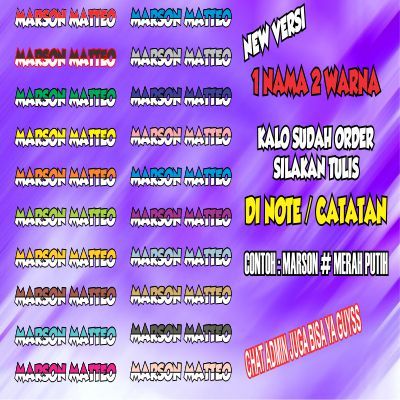 

Sticker Setrika DTF Label Nama Baju Karakter( NAMA 2 WARNA) Anak Sekolah Pesantren Asrama Name Tag Laundry