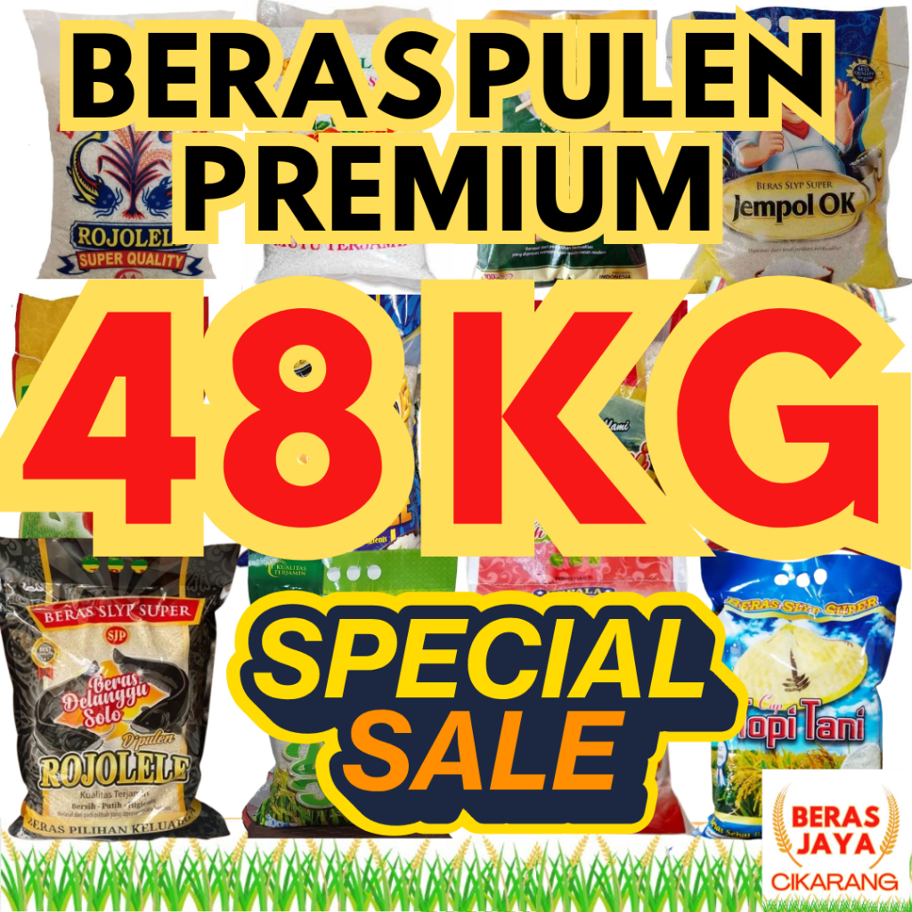 

(SPESIAL SALE SHOPEE!!) Promoo Beras Kualitas Terjamin Bersih Bebas Kutu Super Pulen 48 kg Murah