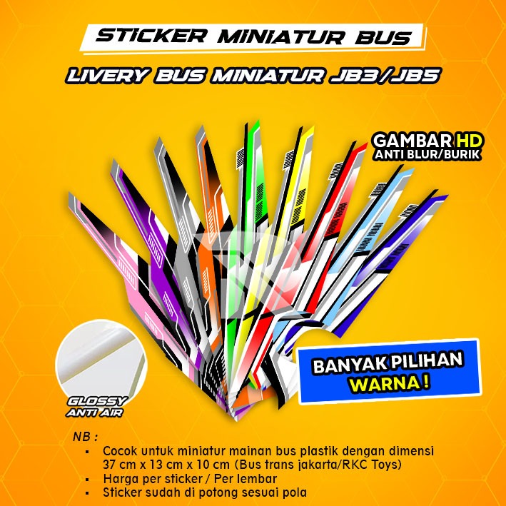 Sticker livery bus miniatur jb 3 / stiker livery miniatur bus jb 5 / livery bus miniatur