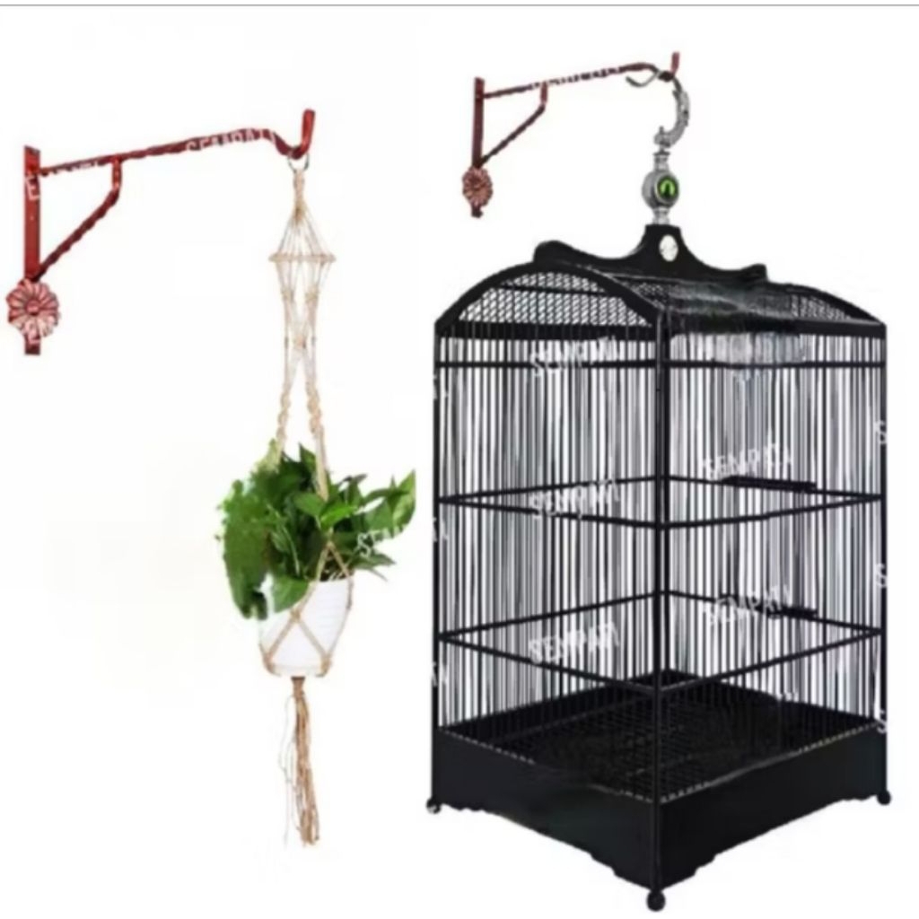 Gantungan sangkar burung tempel dinding