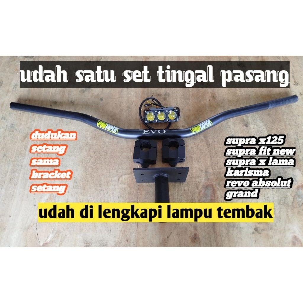 1 set dudukan stang sama lampu tembak stang protaper evo low