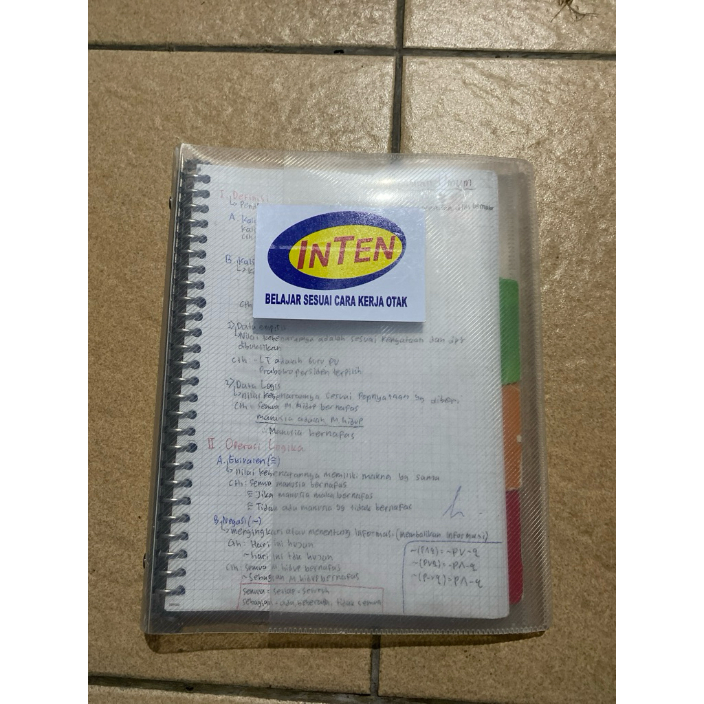 Buku Progress & Buku Catatan INTEN