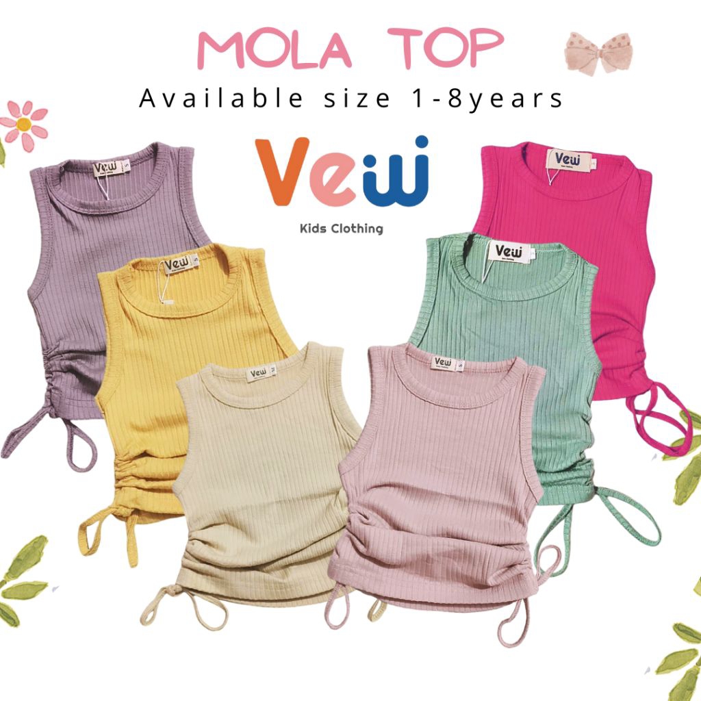 MILIES - MOLA TOP - Atasan serut anak perempuan / tanktop serut anak Korean fashion / rib knit