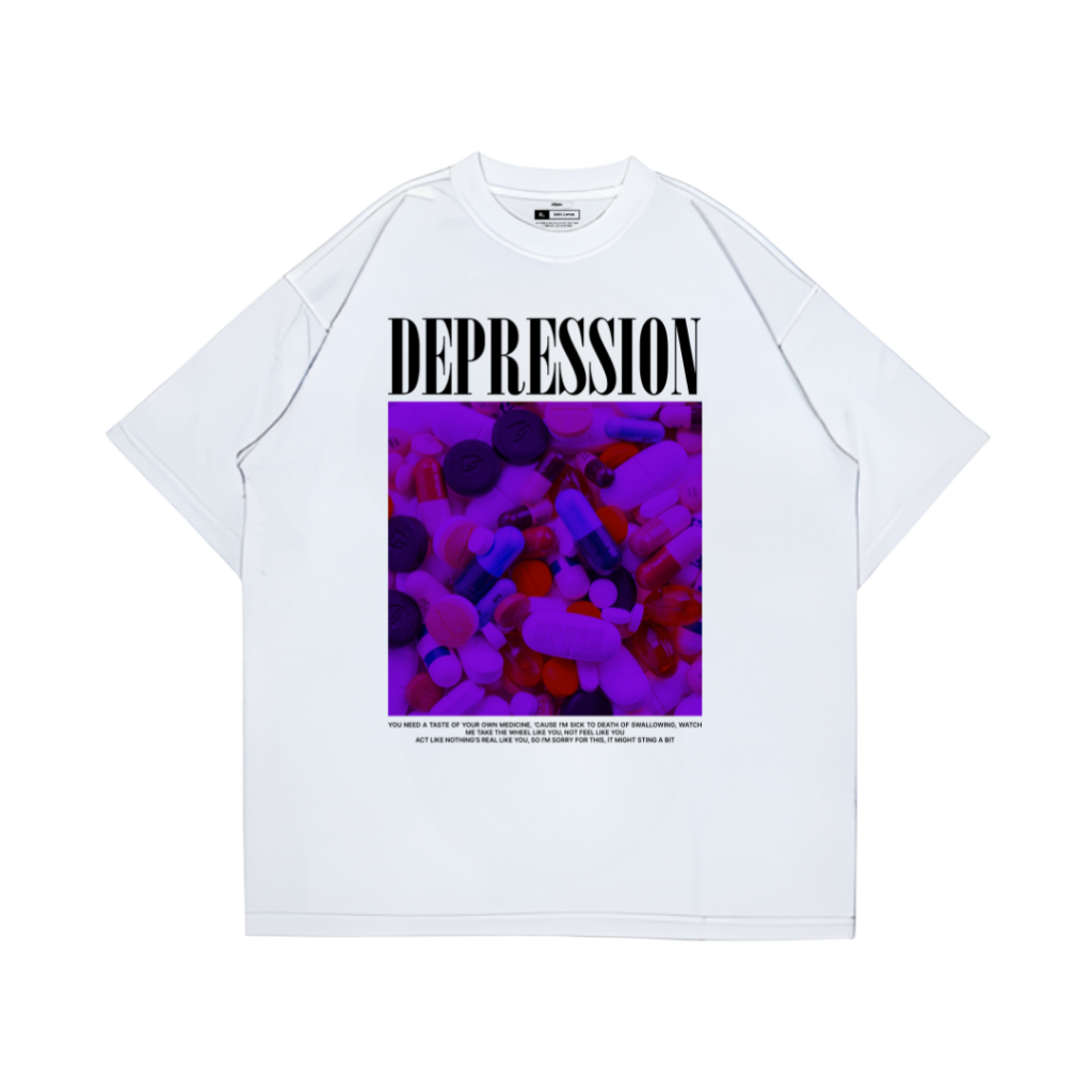 Kaos DEPRESSION Putih | Medice