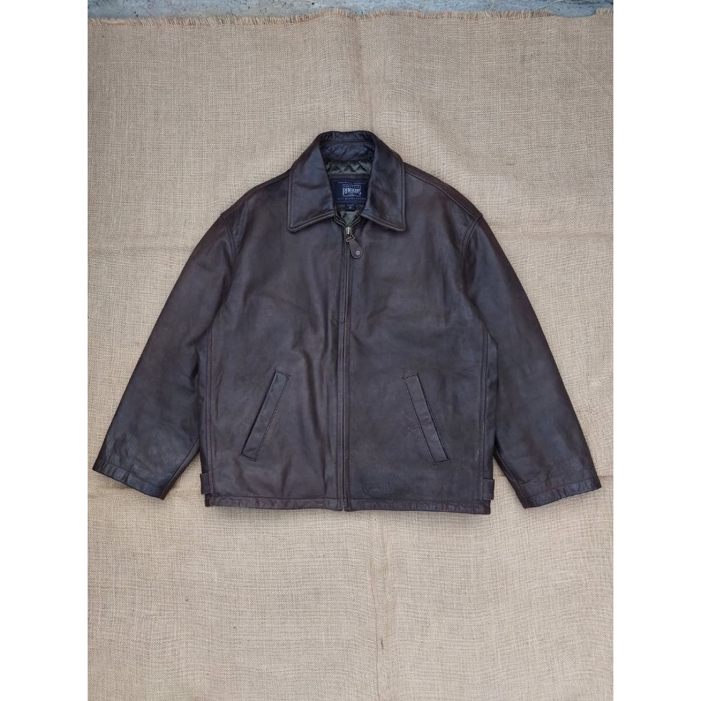 Redskins Jaket Kulit Vintage Casual Y2K Classic Retro Leather Jacket Detroit Boxy Fit