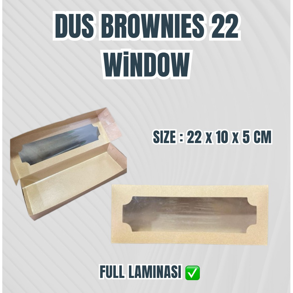 

GUDANG LAKBAN Dus Brownies 22 x 10 x 5 cm / Kotak Brownies Window Full Laminasi