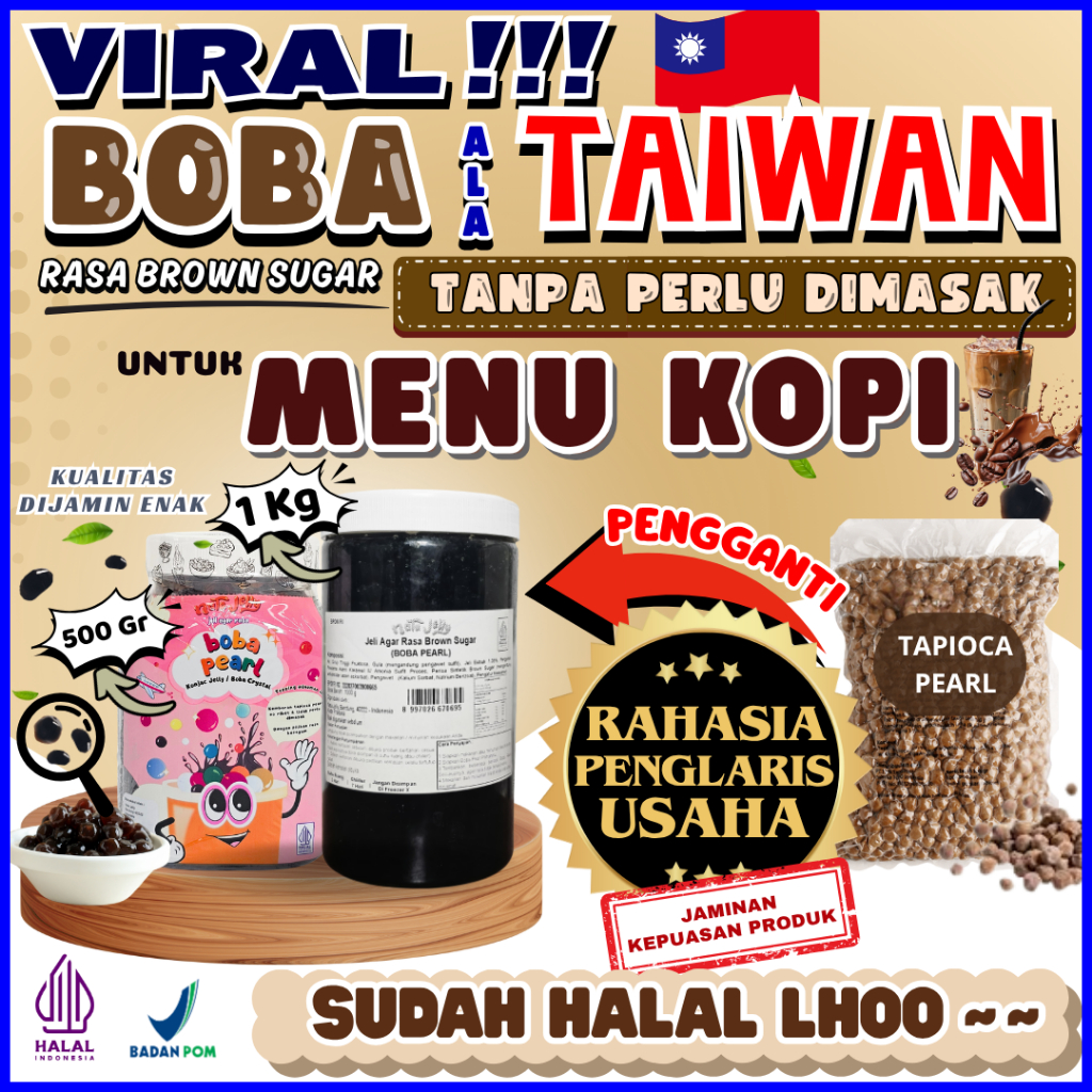 

BobaTapiocaPearlSiapSajiPelengkap FLAVORICH Krimer Creamer Bubuk Powder - Boba Pearl Brown Sugar 1 Kg | Cocok Untuk Semua Jenis Minuman 500 Gram