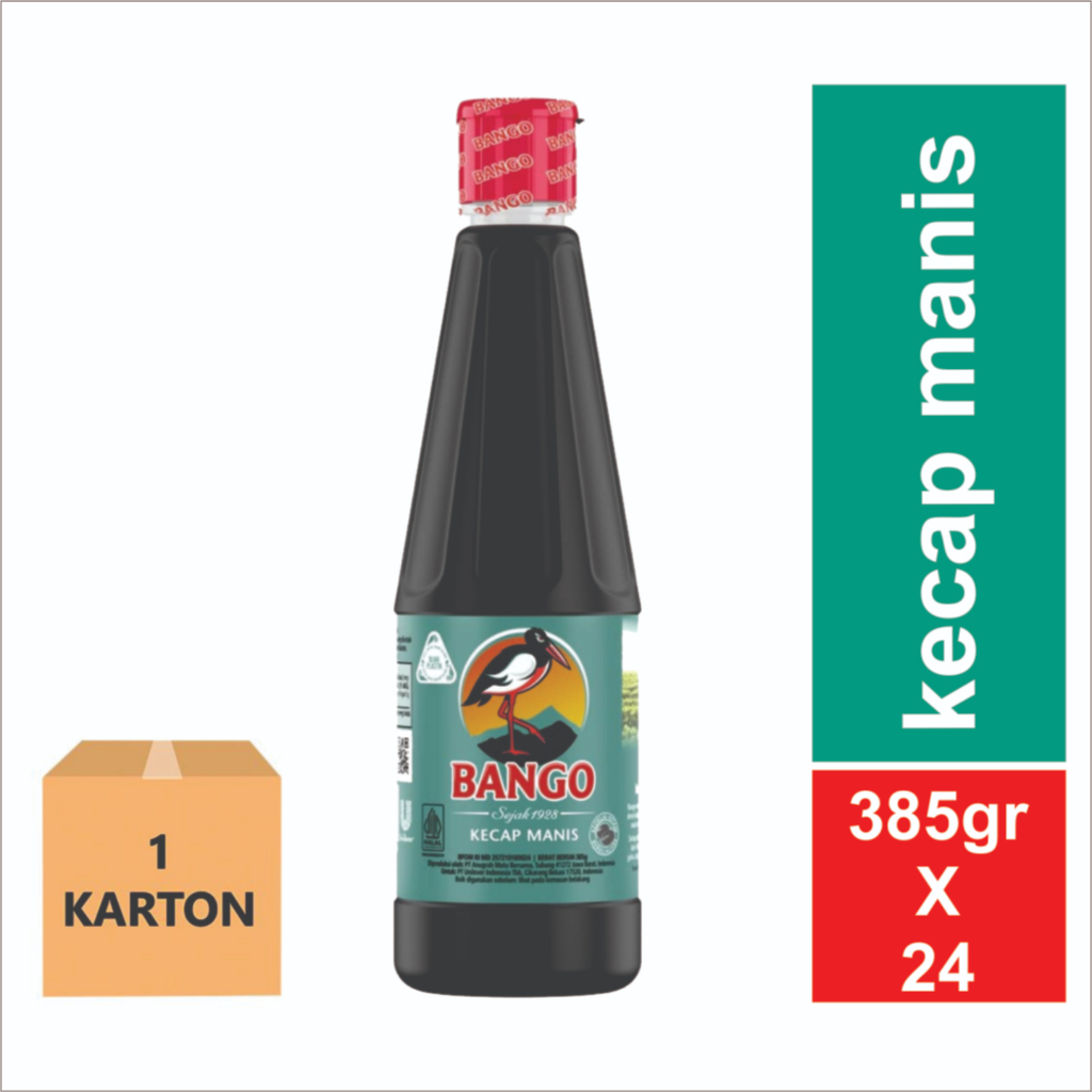 

BANGO KECAP MANIS BOTOL 1 KARTON 24X385GR BOTOL