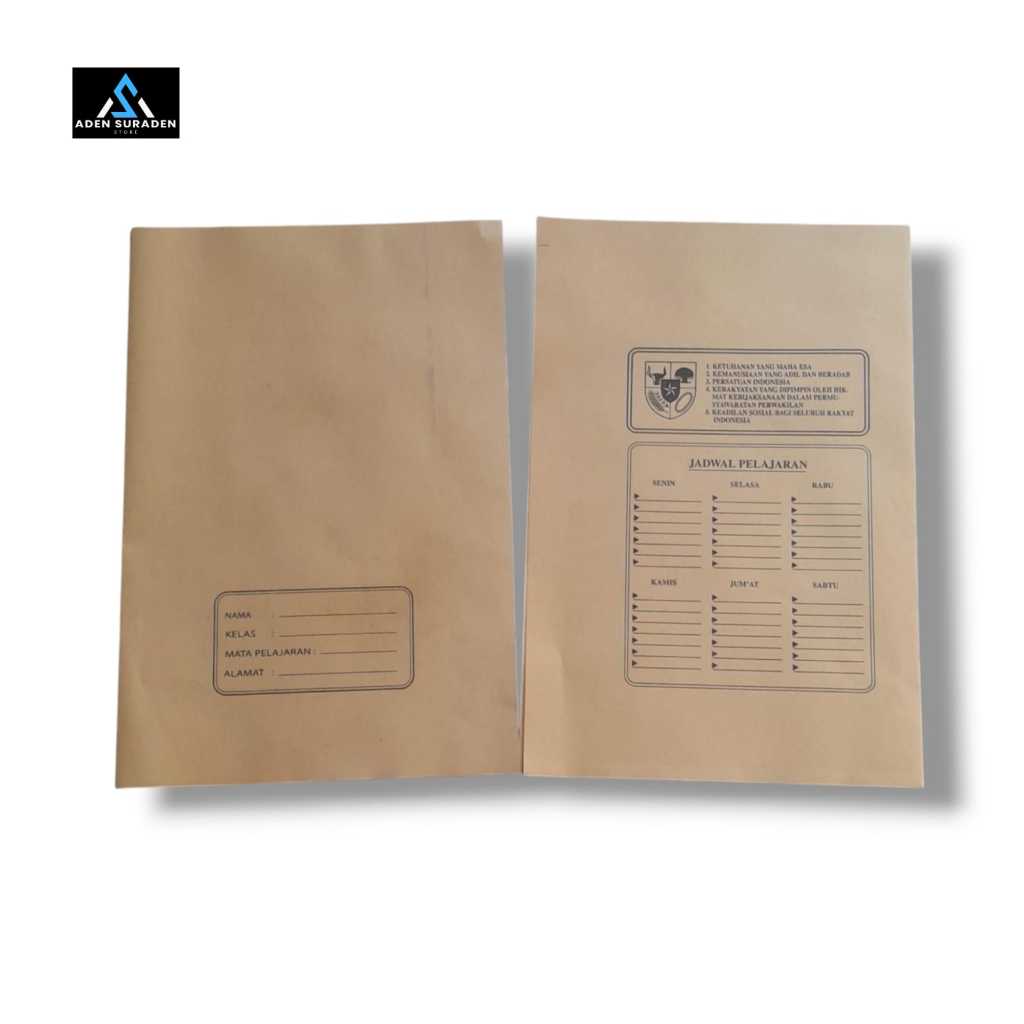 

adensuraden Sampul Buku Coklat Nama/Bening Polos Ukuran Quarto/Boxy (10 Lembar) - Pack