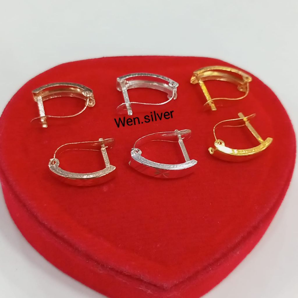 ANTING JEPIT UKIR PERAK 925 ASLI LAPIS EMAS