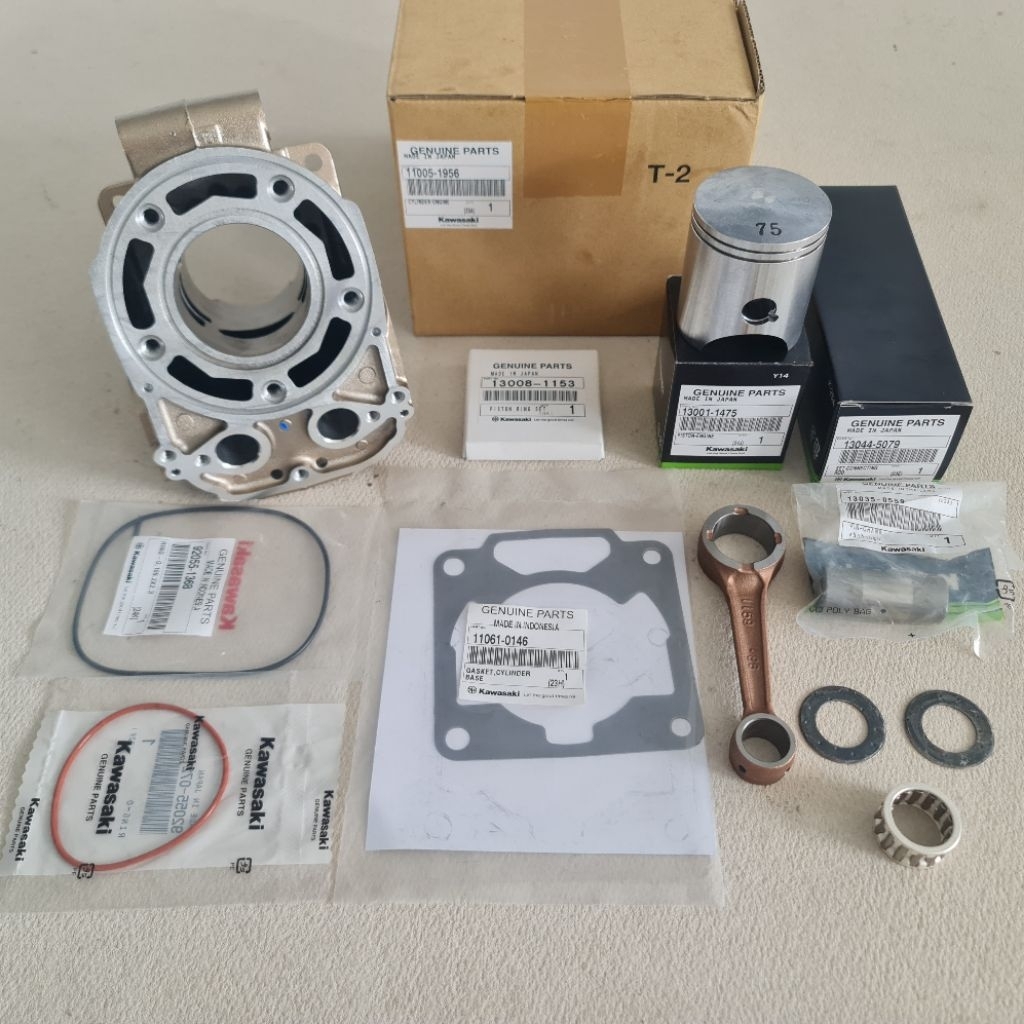 PAKET BLOCK NINJA GOLD R/RR SET PISTON B75 STANG PISTON ORI KAWASAKI