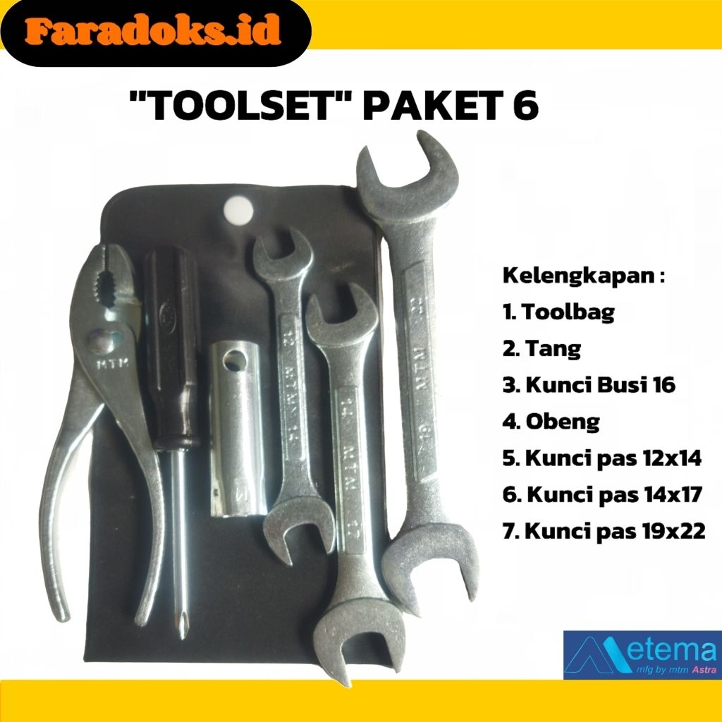 PAKET VARIAN LENGKAP TOOLKIT MOTOR TOOLSET MOTOR  HONDA/ YAMAHA/ SUZUKI "PAKET 6"