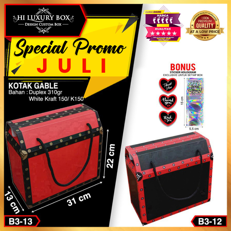 

Kotak Serbaguna | Gable Box | Kotak Kue | Duplex | Murah 31x13x22 Packaging