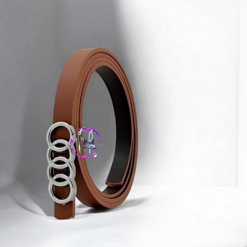 Nad Alsesens Belt Coklat ikat pinggang wanita KULIT jumbo sabuk wanita ban kecil ala korea C-008SLV